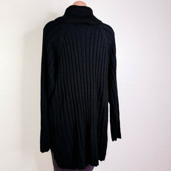Sanctuary Ribbed Knit Turtleneck Tunic Chunky Sweater Black Cozy Fall sz XXL NWT - Picture 6 of 10